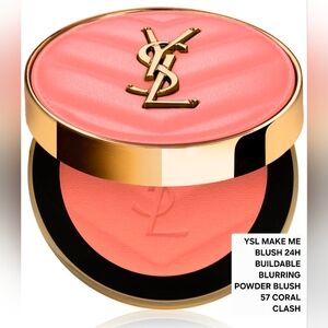 YSL MAKE ME BLUSH 24H BUILDABLE BLURRING POWDER BLUSH 57 CORAL CLASH. BNIB
